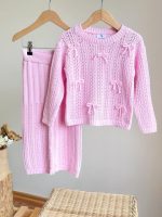 Burgundy knitted set - Image 3